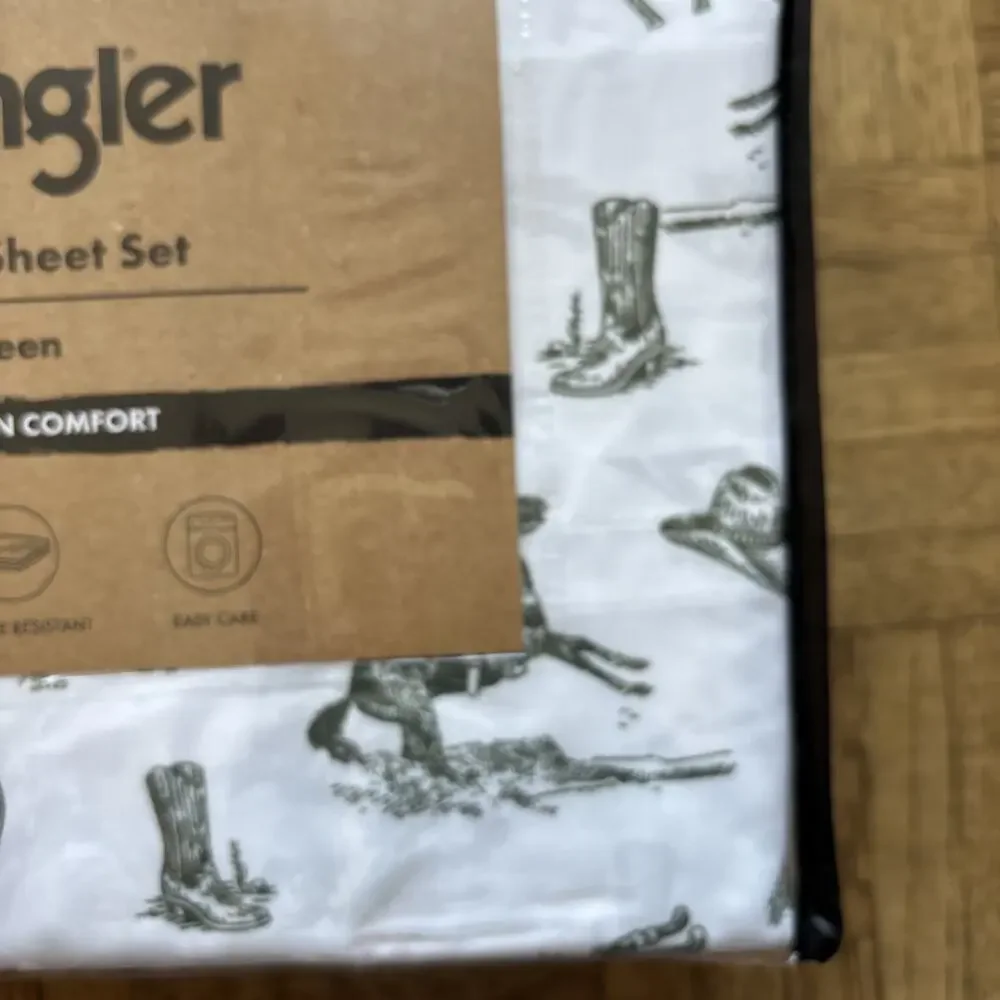 Wrangler Queen Cowboy Rodeo Horse Boot Hat Cactus Western Green Sheet Set NEW